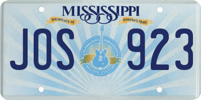 MS license plate JOS923