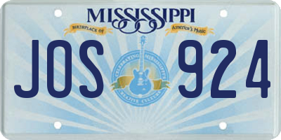 MS license plate JOS924