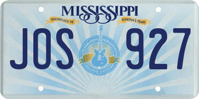 MS license plate JOS927