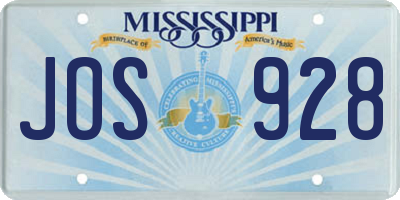 MS license plate JOS928