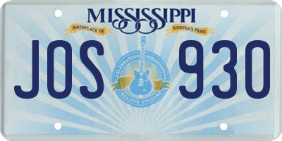 MS license plate JOS930