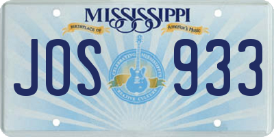 MS license plate JOS933