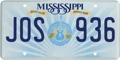 MS license plate JOS936