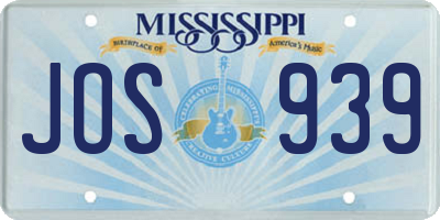 MS license plate JOS939