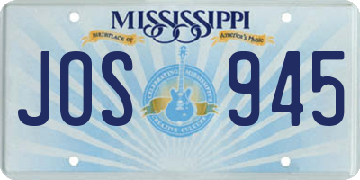 MS license plate JOS945