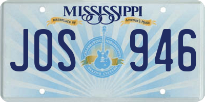 MS license plate JOS946