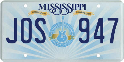 MS license plate JOS947