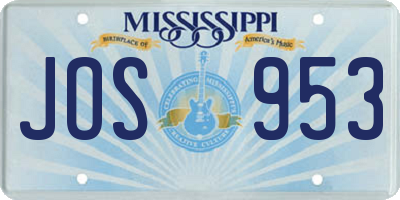 MS license plate JOS953