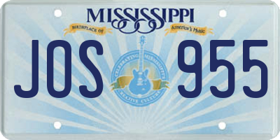 MS license plate JOS955