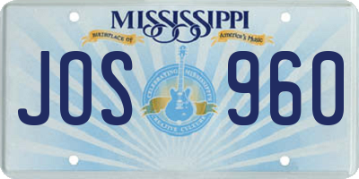 MS license plate JOS960
