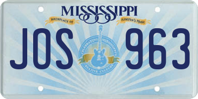 MS license plate JOS963