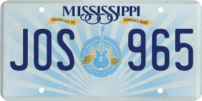 MS license plate JOS965