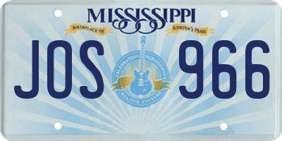 MS license plate JOS966