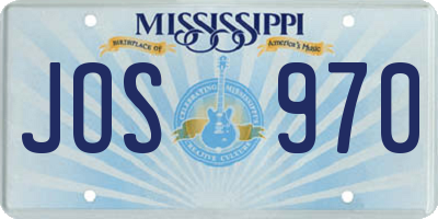 MS license plate JOS970