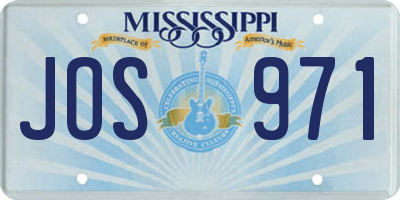 MS license plate JOS971