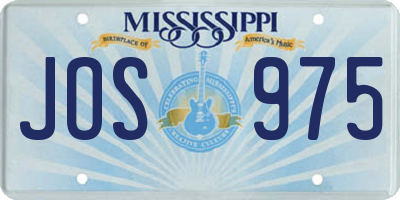 MS license plate JOS975