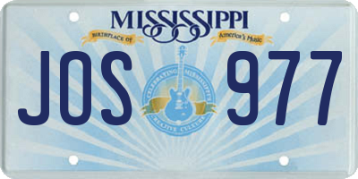 MS license plate JOS977