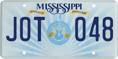 MS license plate JOT048