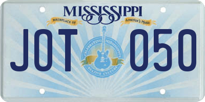 MS license plate JOT050