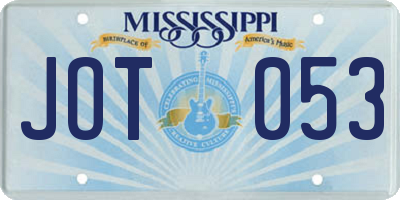 MS license plate JOT053