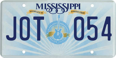 MS license plate JOT054