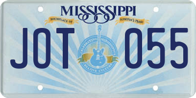 MS license plate JOT055