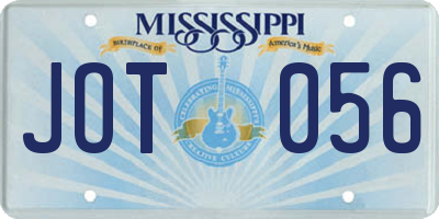 MS license plate JOT056