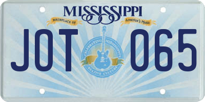 MS license plate JOT065