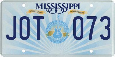 MS license plate JOT073