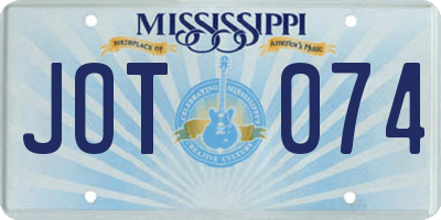 MS license plate JOT074