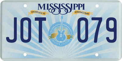 MS license plate JOT079