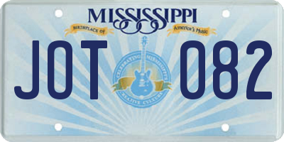 MS license plate JOT082