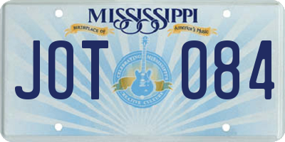 MS license plate JOT084