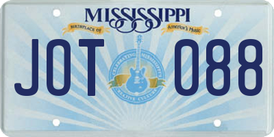 MS license plate JOT088