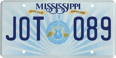 MS license plate JOT089