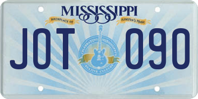 MS license plate JOT090