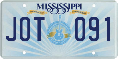MS license plate JOT091