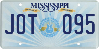 MS license plate JOT095