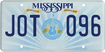 MS license plate JOT096