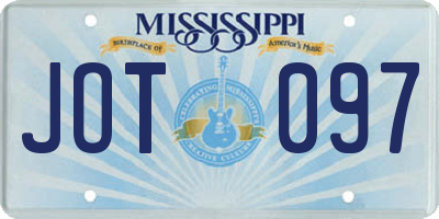 MS license plate JOT097