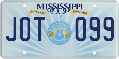 MS license plate JOT099