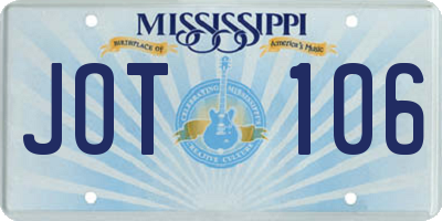 MS license plate JOT106