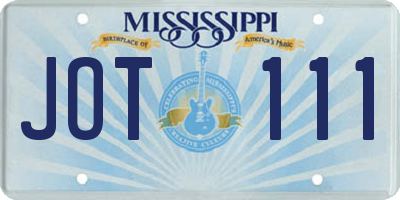 MS license plate JOT111