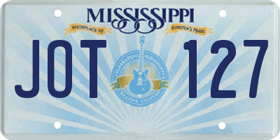 MS license plate JOT127