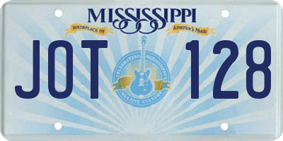 MS license plate JOT128