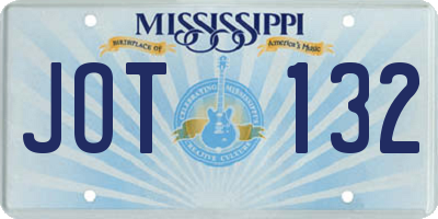 MS license plate JOT132