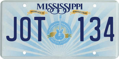 MS license plate JOT134