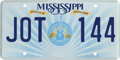MS license plate JOT144