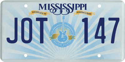 MS license plate JOT147