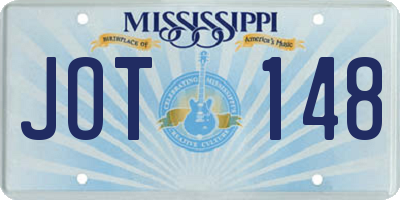 MS license plate JOT148